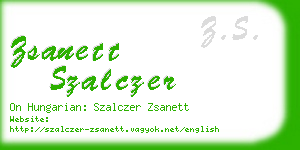 zsanett szalczer business card